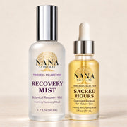 Recovery Mist 50 mL and Sacred Hours 30 mL side by side