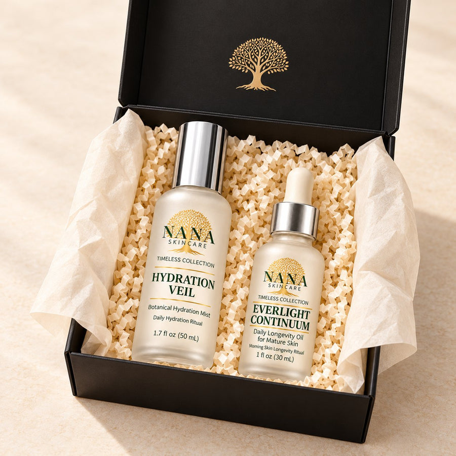 Morning Longevity Ritual: Hydration Veil 50 mL and Everlight Continuum 30 mL in a Nana gift box